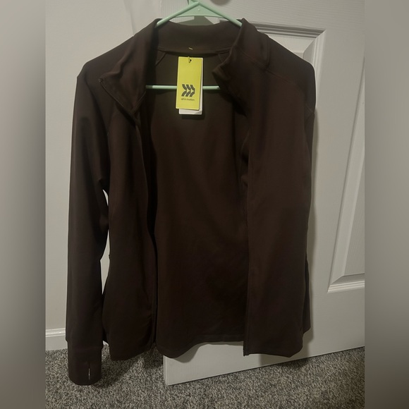 All In Motion Zip Front Track Jacket Women’s Athletic Brown NWT - Picture 10 of 11